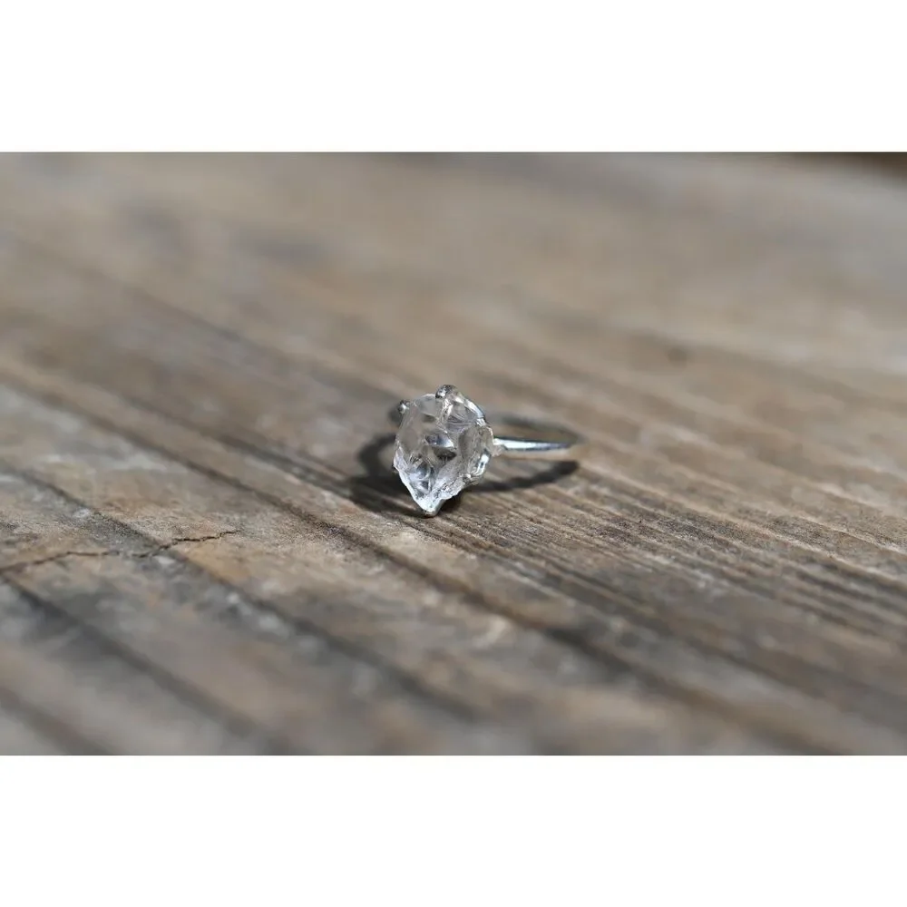 Pear shaped Lake county diamond engagement ring sterling silver 925 size 4